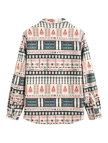 Image of ZAFUL Unisex Plaid Flannel Shirt Jacket Button Down Long Sleeve Pocket Coat Outwear | Mens Fall Clothes Lightweight Long Sleeve Button Down Flap Pocket Jacket Tops for Fall&Winter 2026