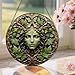 Green Man Stained Glass Suncatcher, Stained Glass Window Hanging, 8 Inch Window Decor Hanging, Gift for Garden Lovers, Mothers Day Birthday Gifts for Mom Grandma Women Sister Wife Lady Lover
