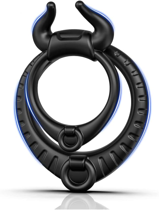 Bull Head Shape Double Silicone Ring LA30223