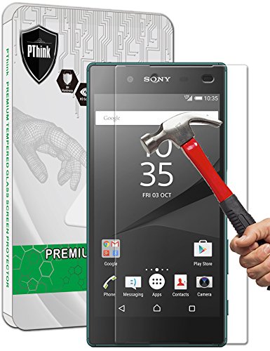 PThink Tempered Glass Screen Protector for Sony Xperia Z5 with 9H Hardness/Anti-scratch/Shatterproof/Fingerprint resistant (Sony Xperia Z5)