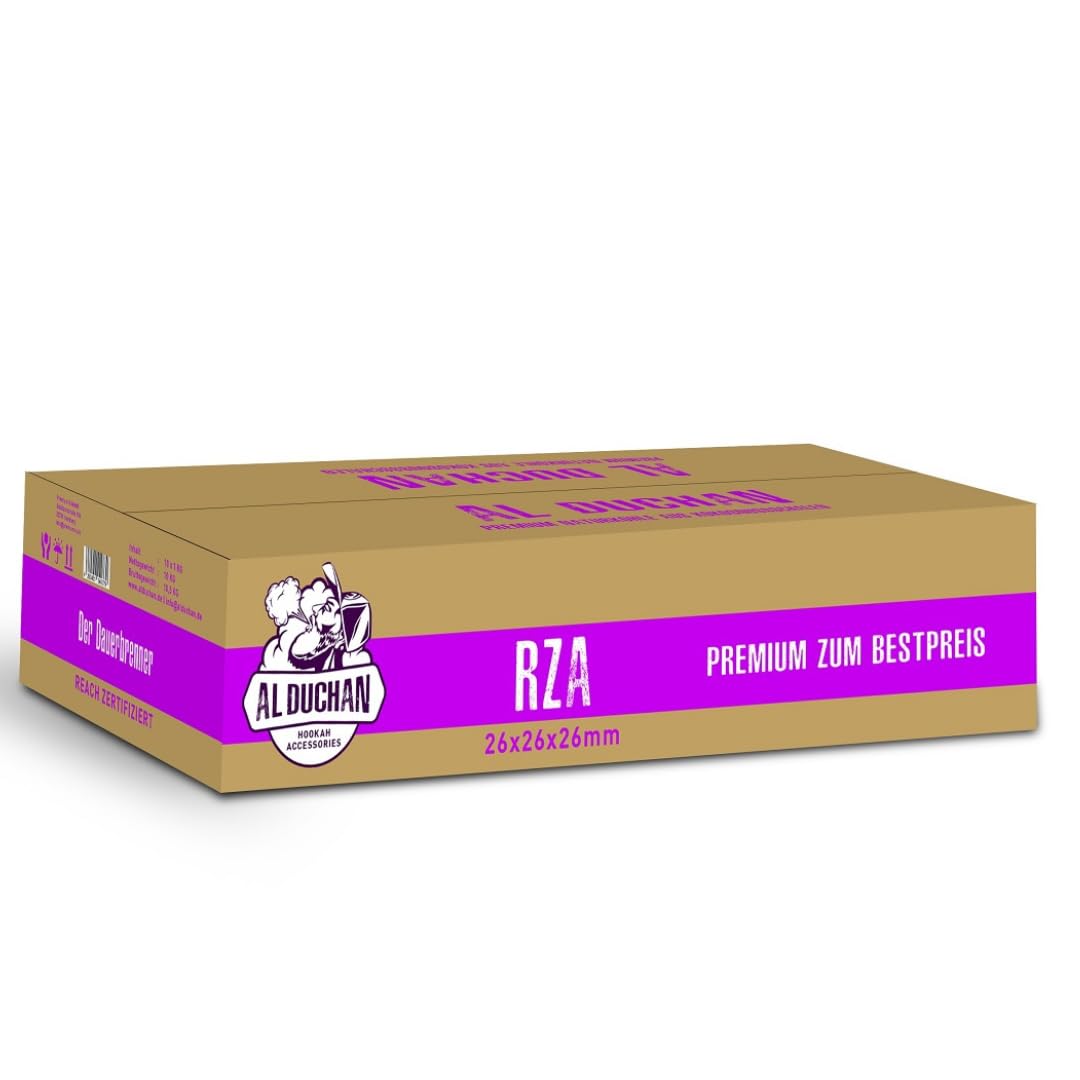 Shisha Kohle Naturkohle – Premium Kokoskohle für Wasserpfeife – 1KG, 4KG, 10KG, 20KG – Hohe Hitze, Lange Brenndauer (RZA 26x26x26mm 10KG)