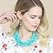 RIAH FASHION Braided Chunky Cluster Bead Bubble Statement Necklace - Multi Strand Twisted Colorful Twisted Bib Collar Acrylic, Sparkly Crystal (Twisted Bauble - Light Turquoise)