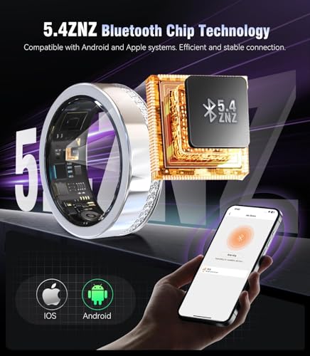 Image of 10 Gen Diamond Smart Ring and Wireless Charging Case【Industry Ranking No.1 - 0 Measurement Error】 2026 Smart Ring for Women & Men for Sleep Tracking Wearable Device,Fitness Ring 7#