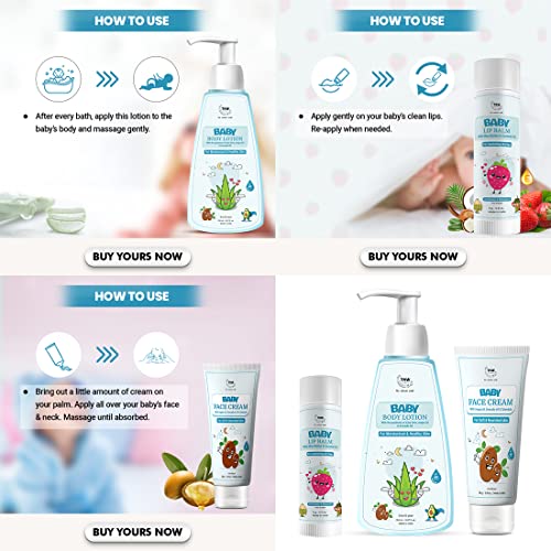 Image of TNW-The Natural Wash Baby Lip Balm, Face Cream & Body Lotion for Soft Lips and Skin | With Goodness of Natural Ingredients | Free from Harsh Chemicals