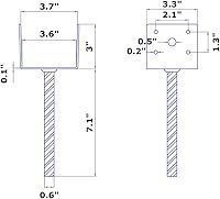 Vista 2 de MTB 1 soporte para poste de valla en forma de U de 4 x 3.5 pulgadas, con recubrimiento de polvo negro, poste de anclaje de poste de hormigón