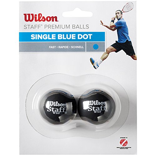 Wilson Staff Pallina da Squash, 2 Pezzi, WRT617500, Blu/Nero