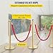Vevor Velvet Ropes and Stanchion Post with Ball Top and Four Way Connection for Crowd Control Barriers, Safety, and Protection, Gold