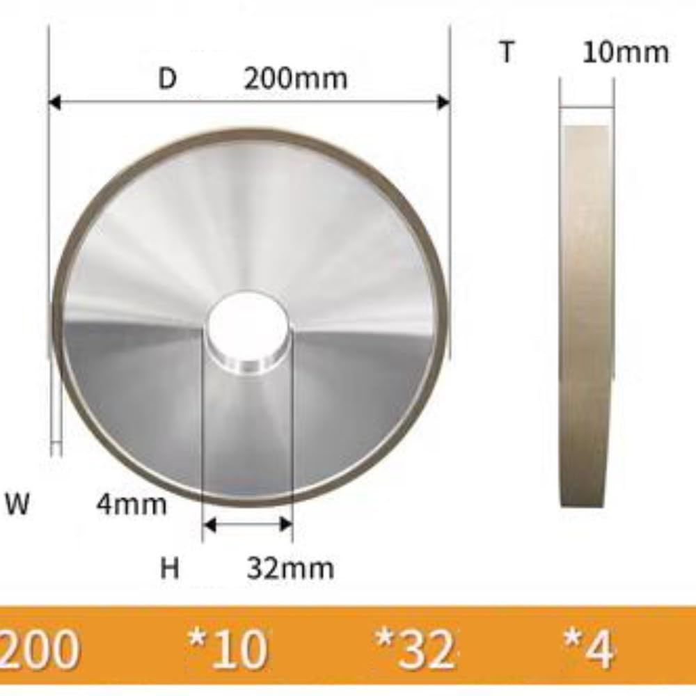 Discos abrasivos, Muela abrasiva de diamante resina CBN nitruro boro cúbico, 150 mm - 200, acero alta velocidad, for rectificado metales, herramienta corte/100 x 10 20 4(200 * 10 * 32 * 4)