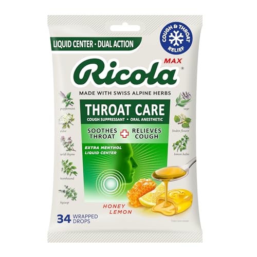 Ricola, Throat Care Max Honey Lemon, 34 Count