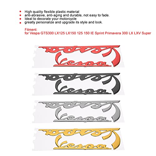Image of Motorcycle Emblem Sticker, 3 Dimensional Decal Trunk Emblem Rear Sticker for GTS300 LX125 LX150 Sprint Primavera 300 LX LXV Super(Black)