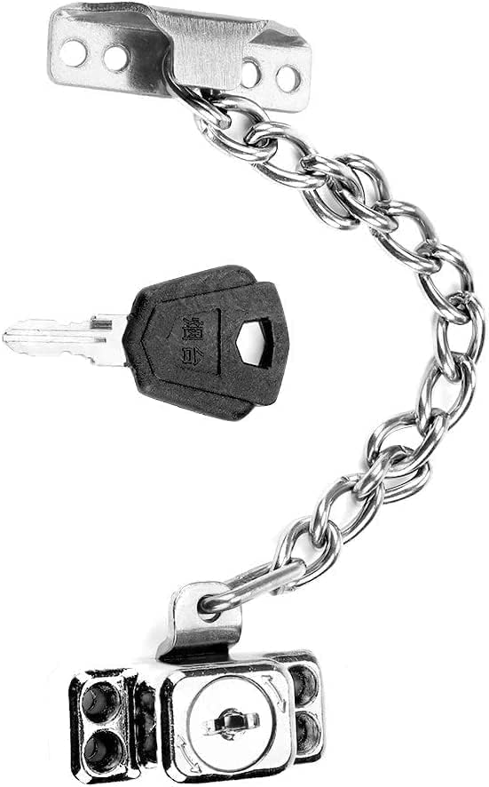 Door Safety Chain, Latches Lock,Stainless Steel Slide Anti-Theft Deduction Latch for Casement Windows Security