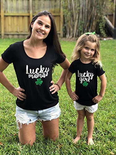 Image of Unique Baby Lucky Mama St Patrick Day Mommy and Me Scoop Neck Shirt