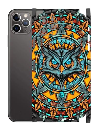 Image of AtOdds - Full Body Back Screen Guard Protector Film - Lamination Wrap Skin Sticker for iPhone 11 Pro Max | Scratchproof Matte Finish (Design - Night Owl)