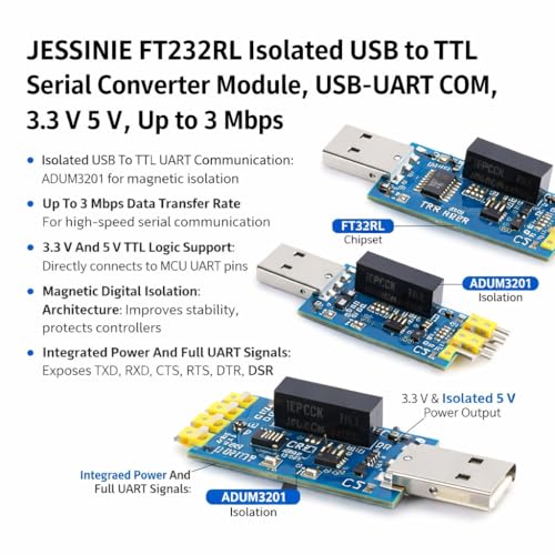 Convertisseur FT232RL USB vers TTL isolé avec connecteur UART COM pour programmation électronique - 3