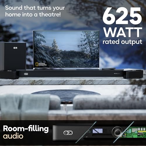 Image of GOBOULT Bassbox X625 5.1ch Dolby Digital 625W Bluetooth Soundbar Down-Firing Subwoofer Surround Sound Home Theatre,Dedicated DSP, USB /HDMI /AUX & Optical Fiber Connectivity