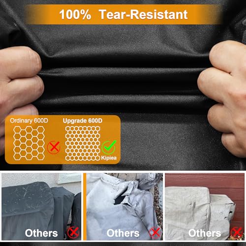 Image of Kipiea 600D Pellet Grill Cover for Pit Boss 820 & Pro 850, Waterproof BBQ Smoker Cover, UV Resistant, No Tear, No Fading