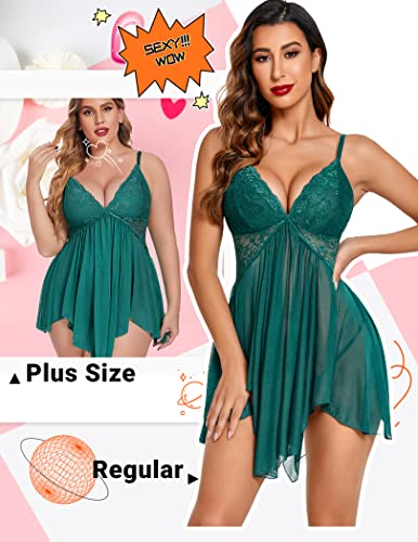 Image of Avidlove Women Lingerie Lace Babydoll V Neck Sexy Sleepwear Strap Chemise