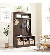 Amazon.com: Wide Hall Tree & Shoe Storage Bench with 24 Shoe ...