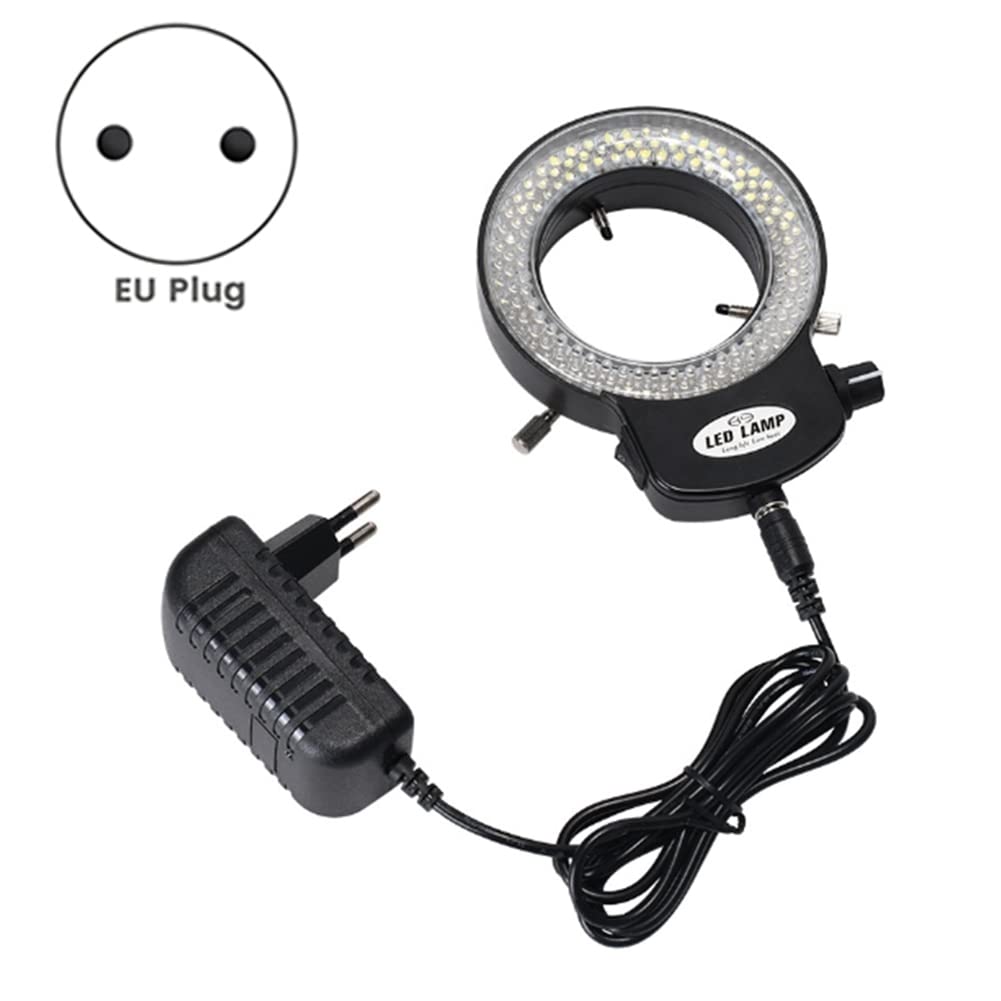 Luce per Microscopio - Luce Ad Regolabile 144 Perline per Lampada Sorgente Un LED Illuminatore Ad per Microscopio Industriale -Spina Europea