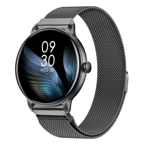 AcclaFit Reloj Inteligente Hombre Mujer con Llamadas Bluetooth, Smartwatch Esfera Redonda 1,38' con 147+ Modos Deportivos, Pulsómetro, Monitor de Sueño, IP68 Impermeable, Compatible con Android iOS