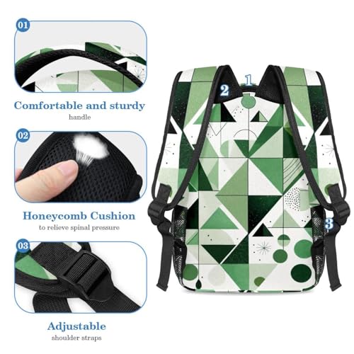 Cartables de grande capacité (lot de 2) avec trousse, motifs géométriques pour ados - 4