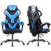 Goplus Sedia da Gaming con Altezza ed Angolazione Regolabile, Sedia per Giochi Girevole, Sedia Ergonomica da Casa, Blu e Nero, (117-127) x68x64 cm (Blu)
