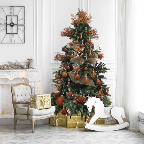 CristBest 24-Pack Christmas Tree Picks Ornaments, Artificial Glitter Berry Stem Glittery Twigs Ornaments for Christmas Tree Decorations, Small Vase, Holiday, Wedding, Party Decorations (Orange) - image 5