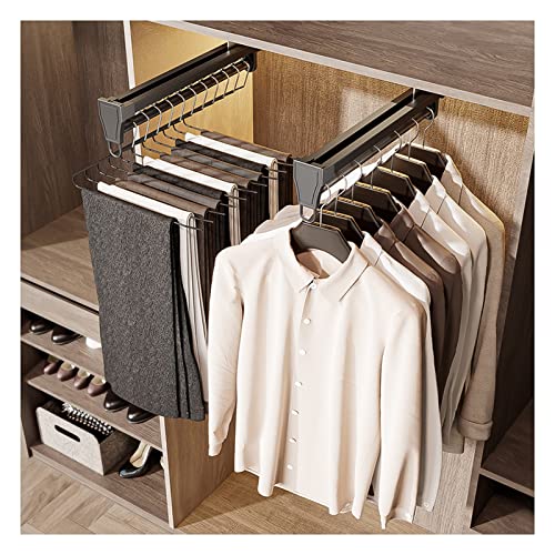 Porte-pantalons extractible pour dressing en acier robuste et aluminium