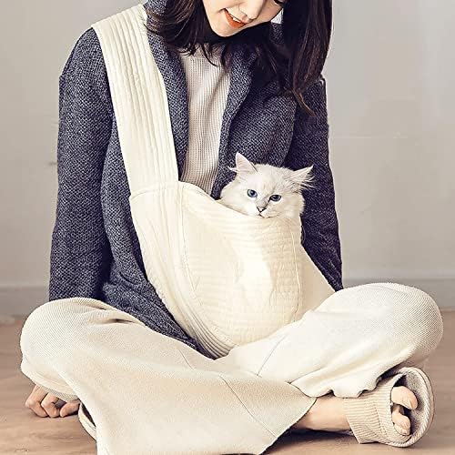 Absob Fashion Pet Carrier Sling Bag, Outdoor Travel Breathable Wide Shoulder Strap Portable Dogs Cat Shoulder Carry Walking Bag Carriers for Small Dogs Puppy Small Cats Rabbit (L: Less Than 19Lbs)