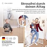 CHILDOO Treppenschutzgitter ohne Bohren GS-Zertifikat Türschutzgitter Türgitter Baby, Hunde, Kinder Kinderschutzgitter Tür Schutzgitter Treppe Absperrgitter Hund Treppengitter Kindergitter Babygitter