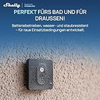 Shelly BLU H&T ZB Schwarz - Bluetooth & Zigbee Temperatur- und Luftfeuchtigkeitssensor, IP54, Smart Home, Lange Batterielebensdauer, Verschlüsselung, Fernüberwachung, Kabellos, Gateway Erforderlich – Ansicht 4