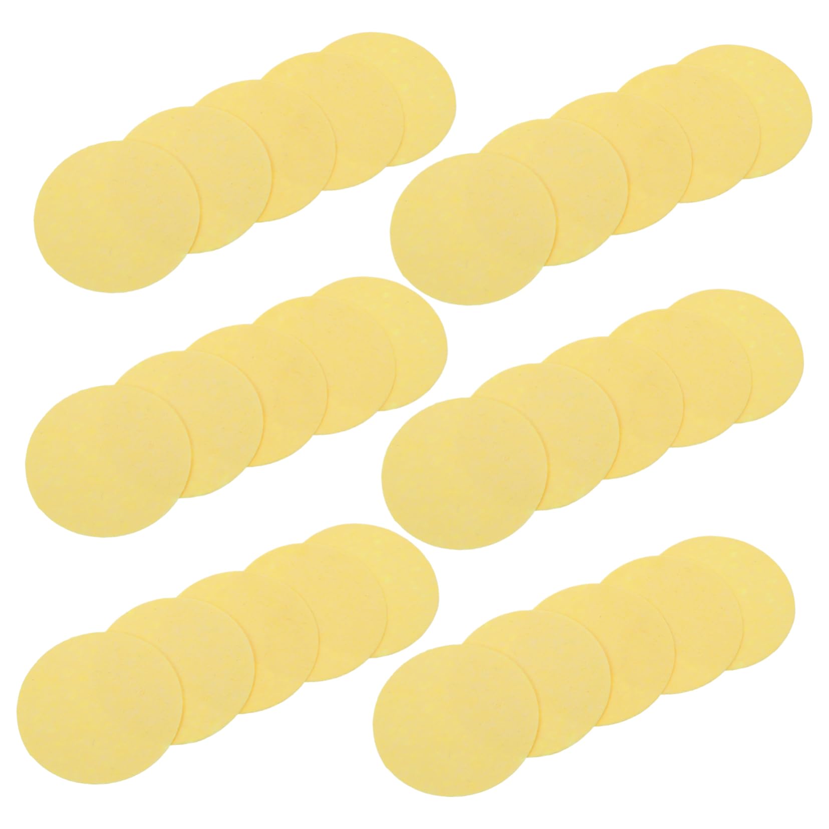 Spugne Viso Compresse Rotonde Gialle in Cotone 150 Pezzi | Fibra di Polpa di Legno, Pulizia Profonda, Design Salvaspazio, per Spa e Uso Domestico Quotidiano