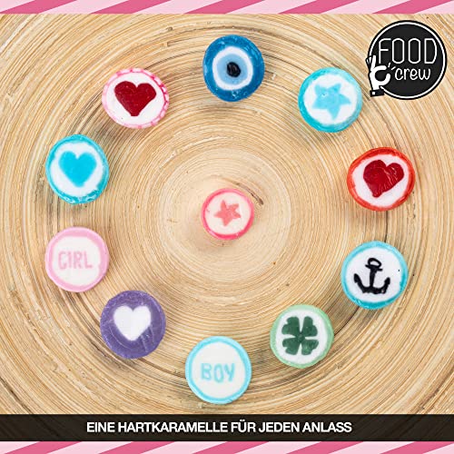 500 g Rocks Herz-Bonbons - süße Tisch-Deko zu Hochzeit Taufe Valentinstag Muttertag Kommunion - Handarbeit zum Naschen - Rosa