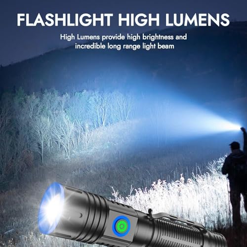 WSSBOND Rechargeable Flashlights High Lumens, Super Bright LED Tactical Torch, Magnetic Flash Light 5 Light Modes, Long Lasting, Dimmable, Clip-On Handheld Linternas for Home, Emergency (2Pack) — view 2