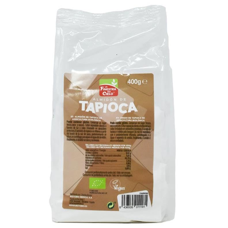 Almidón de Tapioca Bio 400g | La Finestra sul Cielo | Harina Ecológica Sin Gluten | Espesante Natural para Repostería y Cocina Vegana