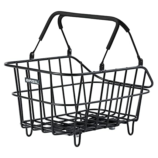 Basil Cento Aluminum MIK Multi System Rear Bicycle Basket - 11234, Black, One Size (2128015910)