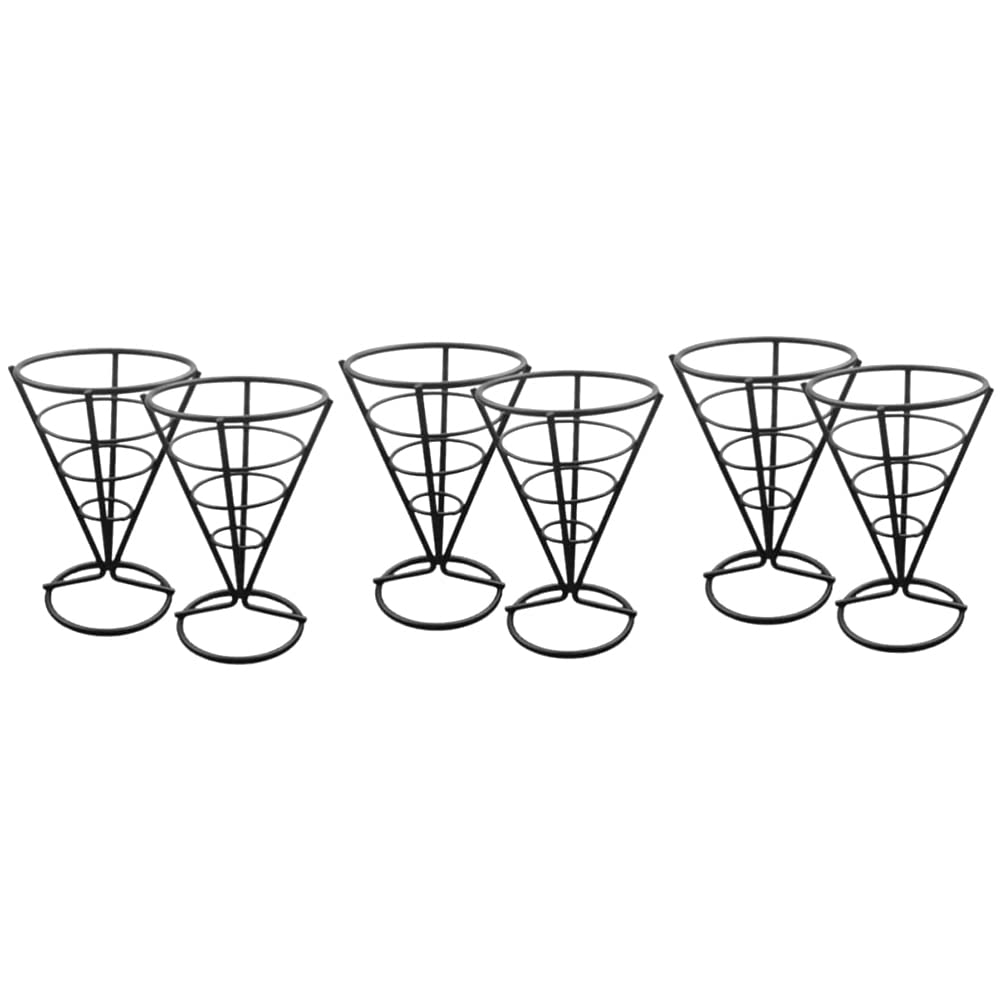 Soporte para patatas fritas y cesta frita en cono de alambre, estantes metálicos para pollo, 6 uds
