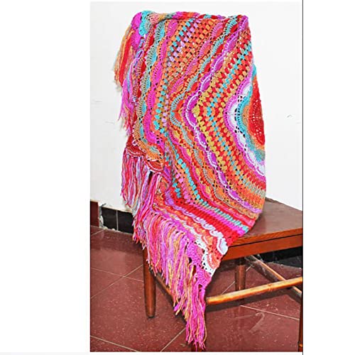 Hilo de lana de una sola capa multicolor de 400m para tejer bufandas y chales a ganchillo 8