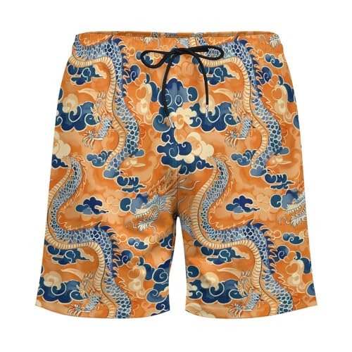 Lucky Dragon Novelty Men's Swim Trunk Quick Dry Summer Beach Shorts Swimwear with Pocket3