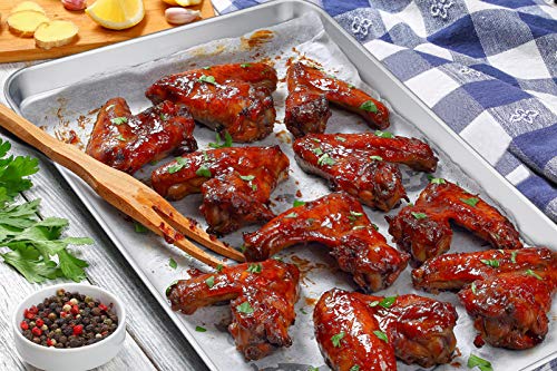 P&P Chef Extra Large Baking Sheet And Rack Set, Stainless Steel Cookie Sheet Baking Pan With Cooling Rack, Rectangle 19.6''X13.5''X1.2'', Oven & Dishwasher Safe -Half Size #TOP6