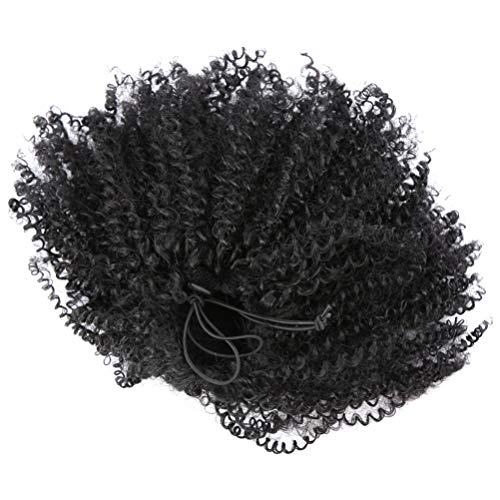Minkissy Afro Puff Rabo de Cavalo Rabo de Cavalo Cabelo Sintético Encaracolado Rabo de Cavalo Afro-A