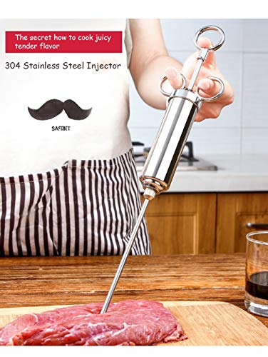 Decdeal Marinada Carne Molho para churrasco Seringa Tempero de aroma de 2 onças com 3 Marinade Flavo