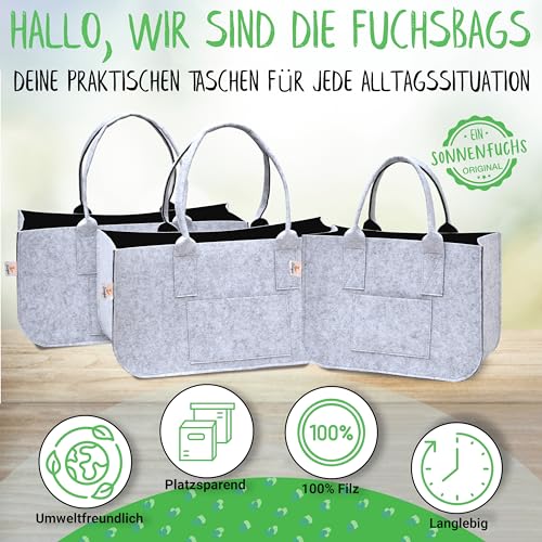 Einkaufskorb Sonnenfuchs ® FUCHSBAG 2.0 großes 3er Set XXL