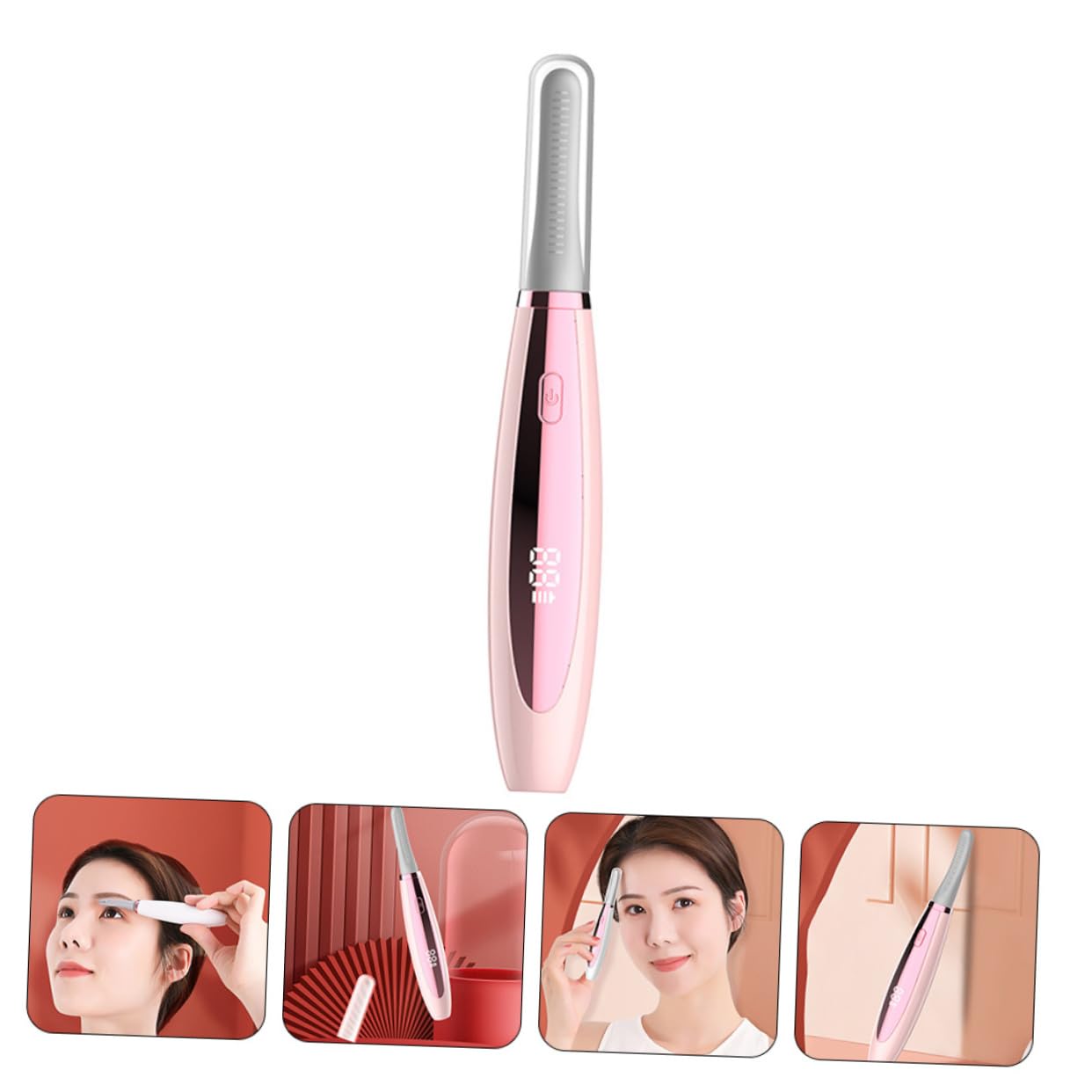 Healeved 3piezas Rizador De Pestañas Eléctrico Calefacción Dispositivo De Curling Portátil y Recargable Usb Efecto Natural y Duradero Para Maquillaje De Mujeres