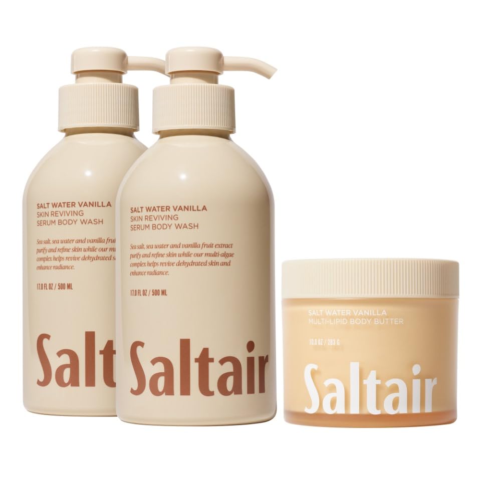 Saltair Salt Water Vanilla Care Set | Body Wash & Body Butter | 3 Piece