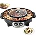 VEVOR Set di Pentola Calda Piastra per Grill BBQ Hotpot Elettrica alla Casalinga, Pentola Hotpot e Piastra Griglia Elettrica da Banco 2200W Temperatura Regolabile Antiaderente, HotPot Grill Elettrico