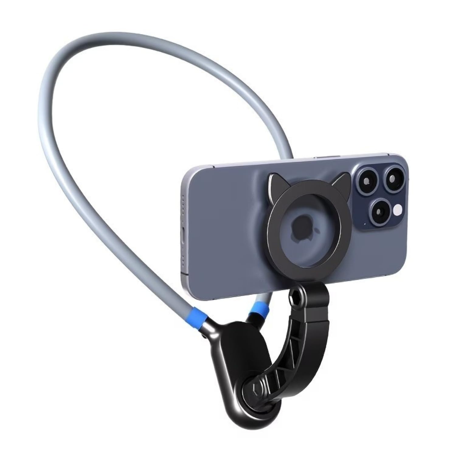 Magnetic Neck Phone Holder with Strong MagSafe Mount, Flexible Hands-Free POV Recording Stand, 360° Adjustable Foldable Mobile Holder for Vlogging, Travel, Cooking & Video Shooting-image-1