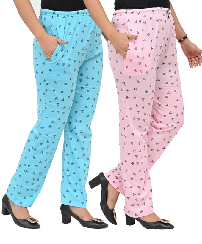 Women's Printed Cotton Pyjama | Lower With Pockets(Pack of 2)-picture-50
