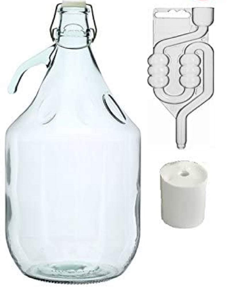 BDG5D 4-Piece Fermentation Set, Plug + Bottle + Swing Stopper, 5 l