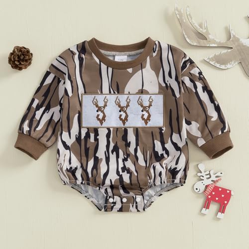 Baby Boy Duck Hunting Clothes Short Sleeve Camo Bubble Romper Shirt Onesie Bodysuit Infant Summer Outfit2